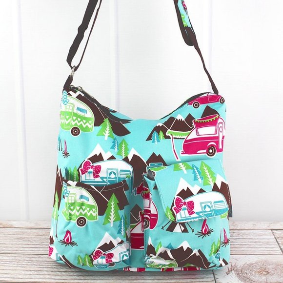 Handbags - NWT Happy Camper Multi-Pocket Crossbody Tote